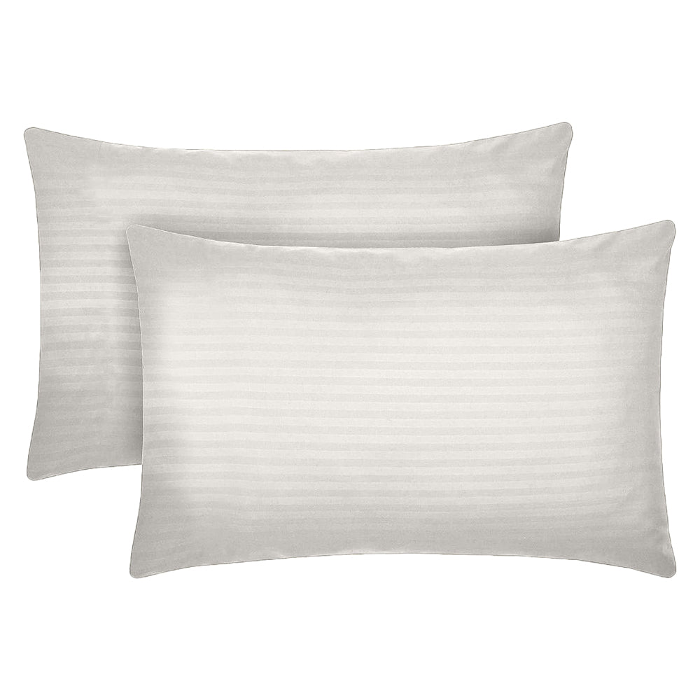 Set 2 huse perna din damasc, densitate 130 g/mp, Crem