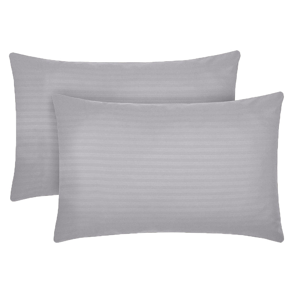 Set 2 huse perna din damasc, densitate 130 g/mp, Gri
