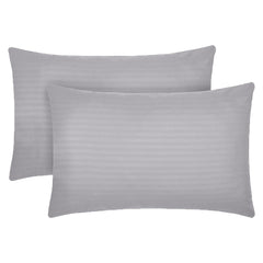 Set 2 huse perna din damasc, densitate 130 g/mp, Gri