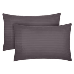 Set 2 huse perna din damasc, densitate 130 g/mp, Kahverengi