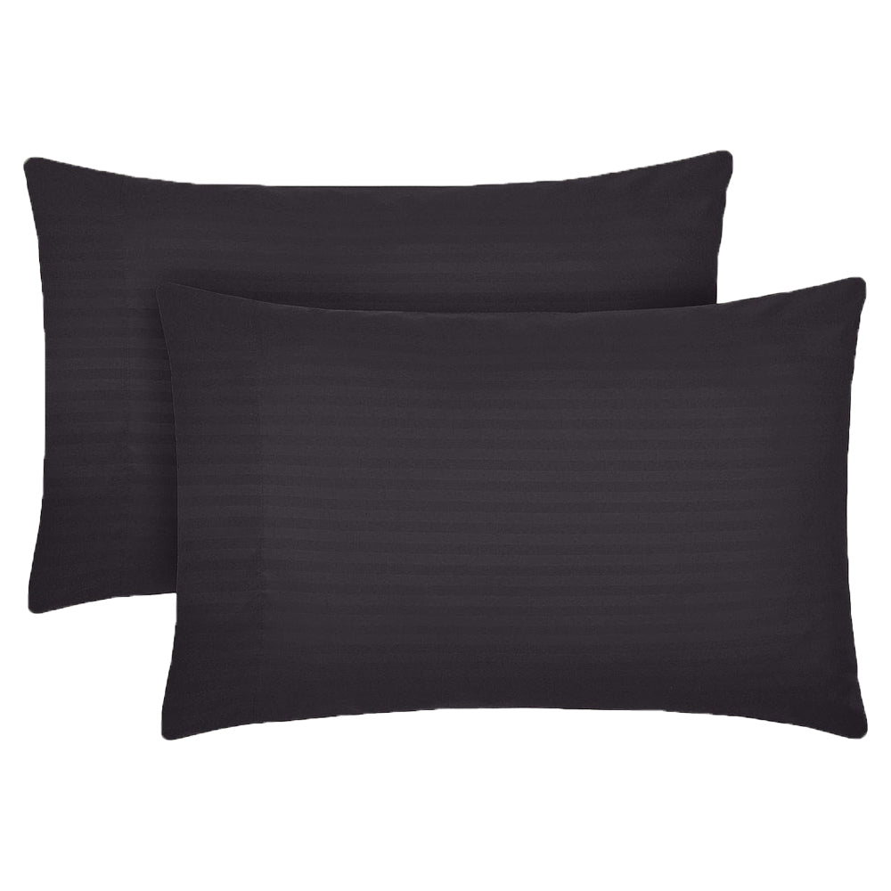 Set 2 huse perna din damasc, densitate 130 g/mp, Negru