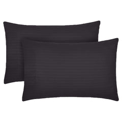Set 2 huse perna din damasc, densitate 130 g/mp, Negru