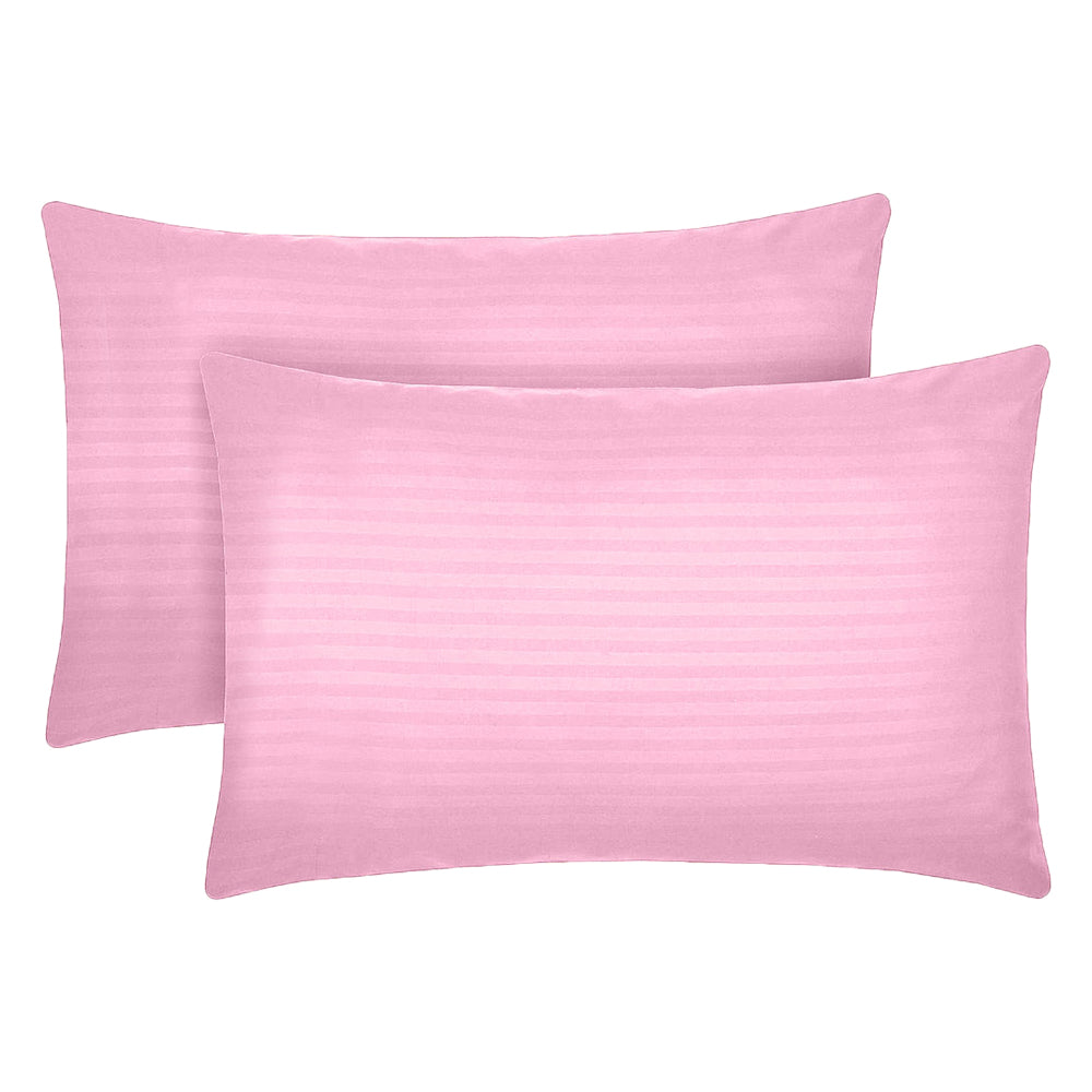 Set 2 huse perna din damasc, densitate 130 g/mp, Roz