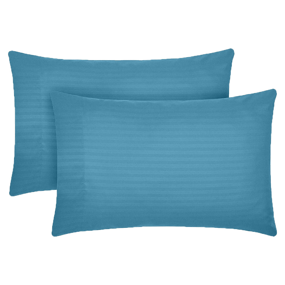 Set 2 huse perna din damasc, densitate 130 g/mp, Turcoaz