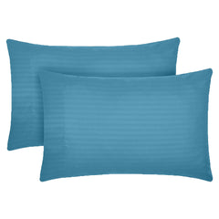 Set 2 huse perna din damasc, densitate 130 g/mp, Turcoaz