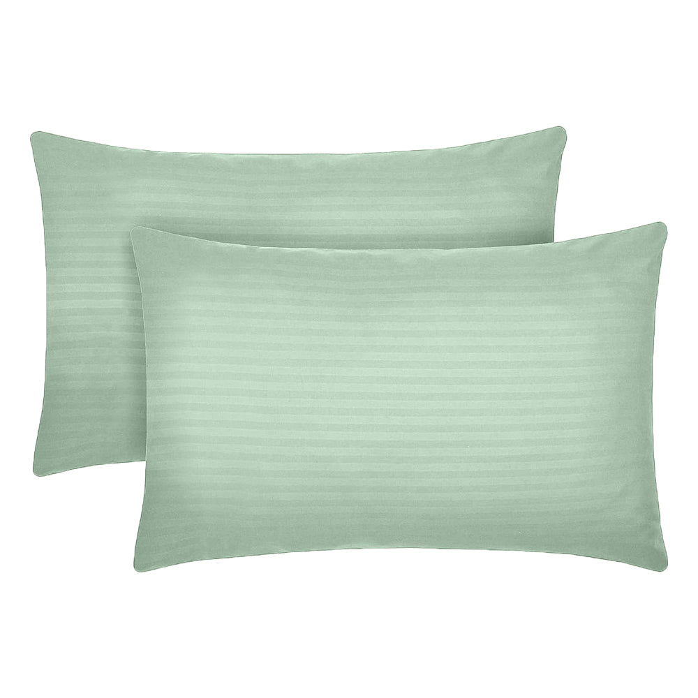 Set 2 huse perna din damasc, densitate 130 g/mp, Vernil