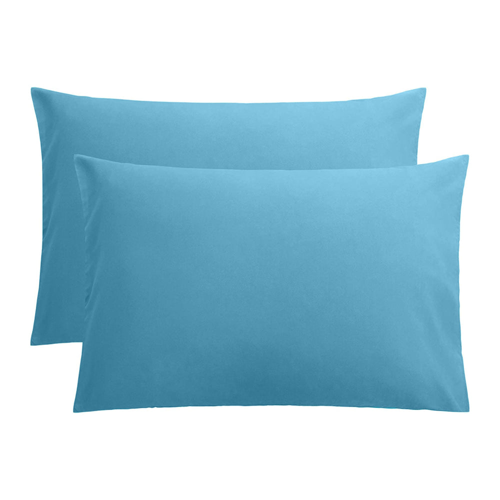 Set 2 huse perna din bumbac ranforce 100%, densitate 120 g/mp, Bleu