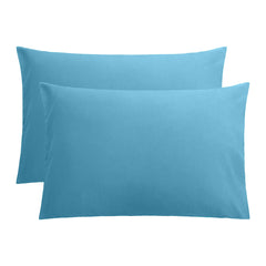 Set 2 huse perna din bumbac ranforce 100%, densitate 120 g/mp, Bleu