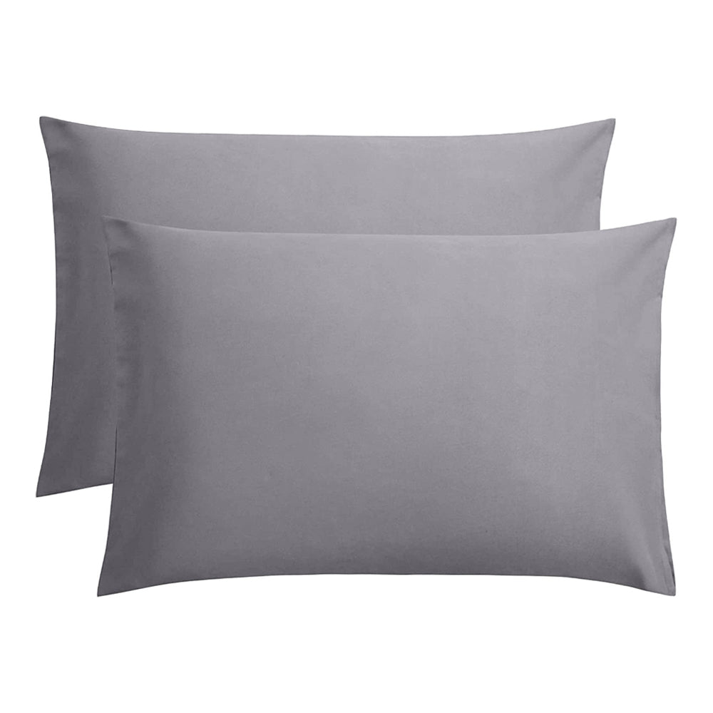 Set 2 huse perna din bumbac ranforce 100%, densitate 120 g/mp, Gri