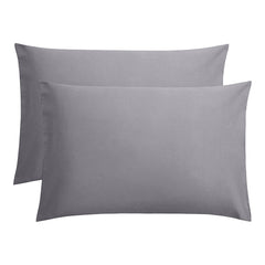 Set 2 huse perna din bumbac ranforce 100%, densitate 120 g/mp, Gri