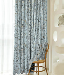 Set draperii din catifea texturata cu rejansa din bumbac tip fagure, Madison, densitate 700 g/ml, Nerea, 2 buc
