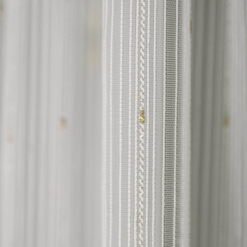 Perdea dungi verticale cu rejansa transparenta cu ate pentru galerie, Adena, Crem