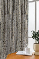 Set draperii din catifea texturata cu inele auriu antic, Madison, densitate 700 g/ml, Ivette, 2 buc