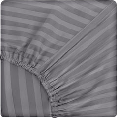 Cearsaf de pat cu elastic din damasc, densitate 130 g/mp, Gri