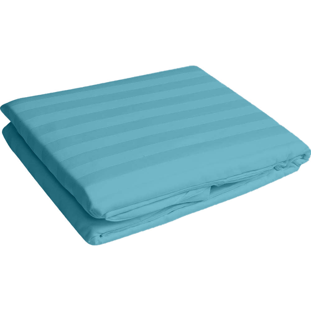 Cearsaf de pat cu elastic din damasc, densitate 130 g/mp, Turcoaz