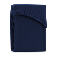 Cearsaf de pat cu elastic din bumbac, Ruby, 140 g/m2, indigo