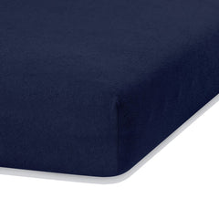 Cearsaf de pat cu elastic din bumbac, Ruby, 140 g/m2, indigo