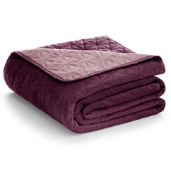 Cuvertura de pat din catifea matlasata, Laila, 180-190 g/m2, bordeaux