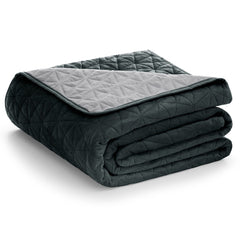 Cuvertura de pat din catifea matlasata, Laila, 180-190 g/m2, gri inchis