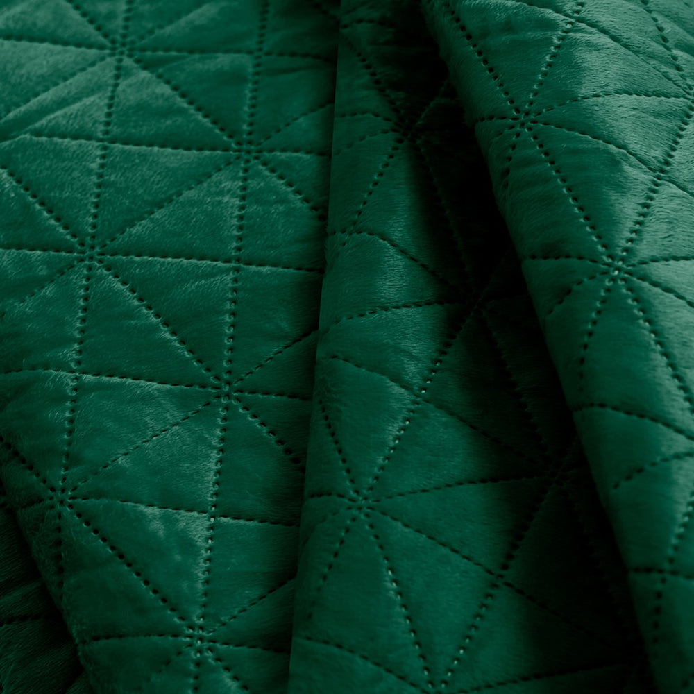 Cuvertura de pat din catifea matlasata, Laila, 180-190 g/m2, verde