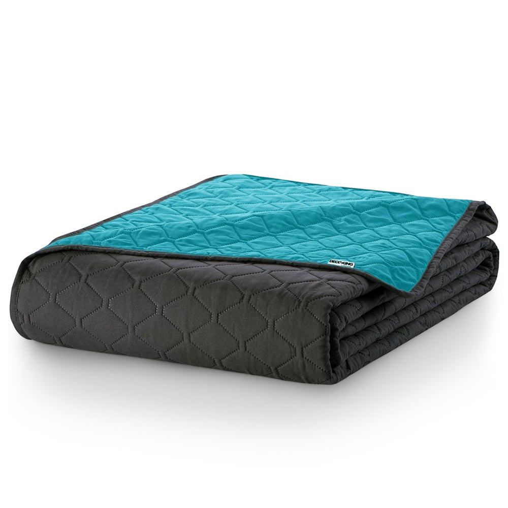 Cuvertura de pat matlasata, Axel, densitate 70 g/mp, Bleumarin/Antracit