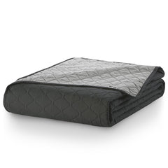 Cuvertura de pat matlasata, Axel, densitate 70 g/mp, Antracit/Gri