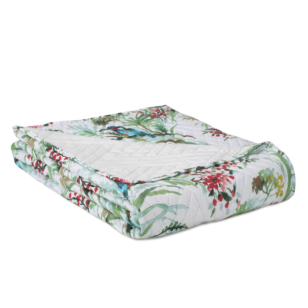 Cuvertura de pat matlasata si imprimata stil boho, Kingfisher, 70 g/mp, Multicolor