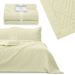 Cuvertura de pat matlasata, Ophelia, 70 g/mp, Bej
