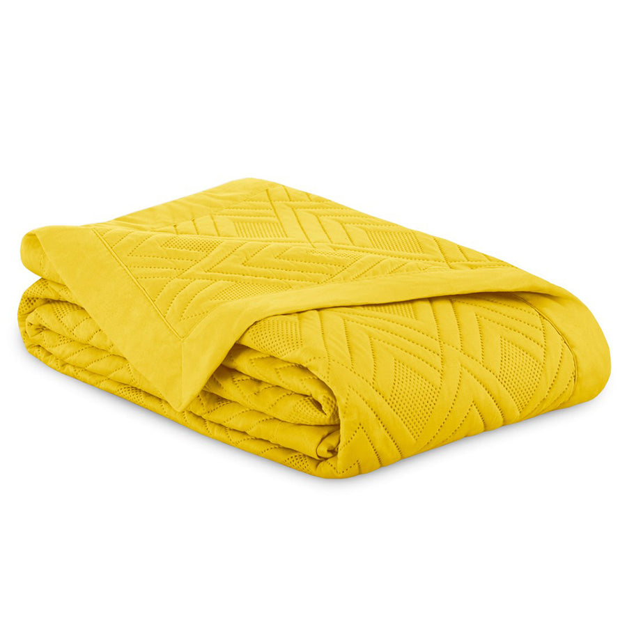 Cuvertura de pat matlasata, Ophelia, 70 g/mp, Galben