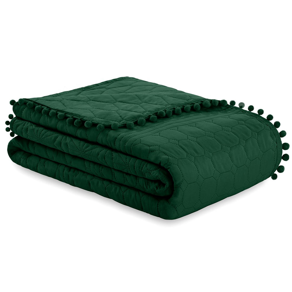 Cuvertura de pat din microfibra stil modern, Meadore, 70 g/m2, verde