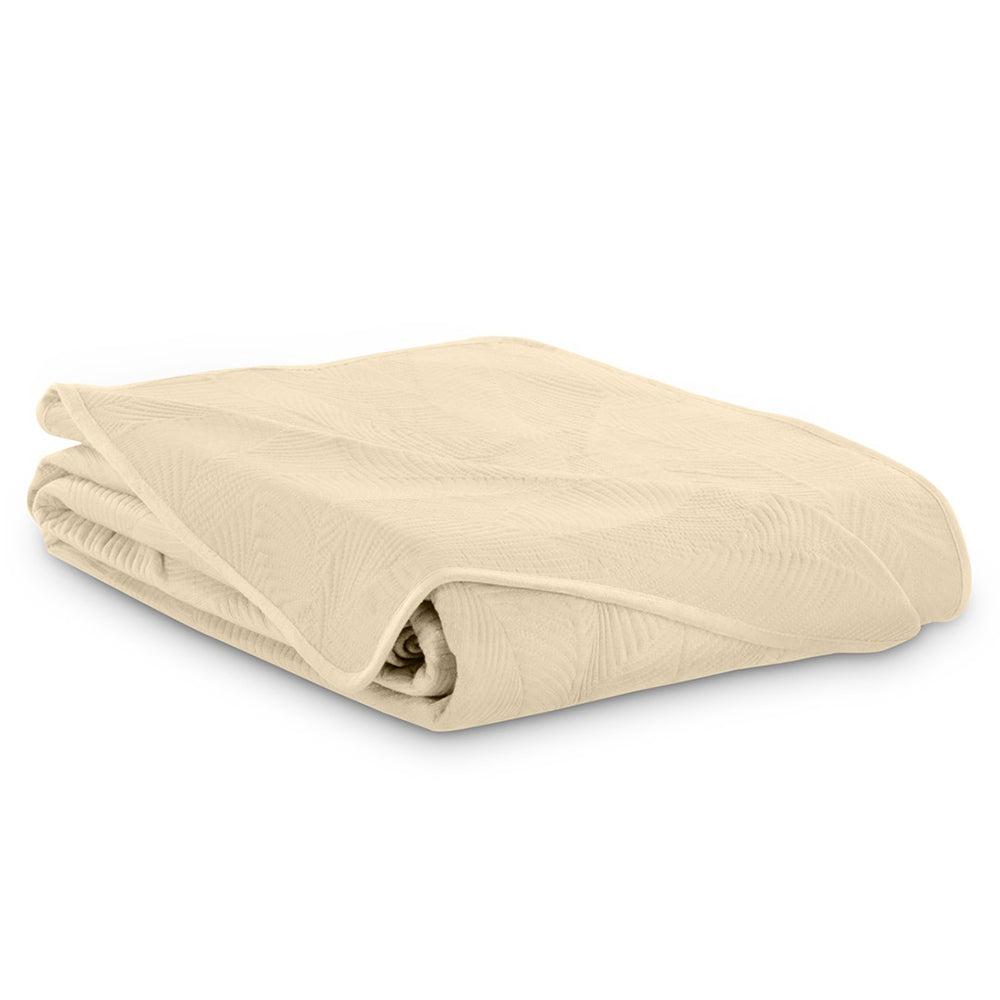 Cuvertura de pat din catifea stil modern, Palsha, 180 g/m2, cappuccino