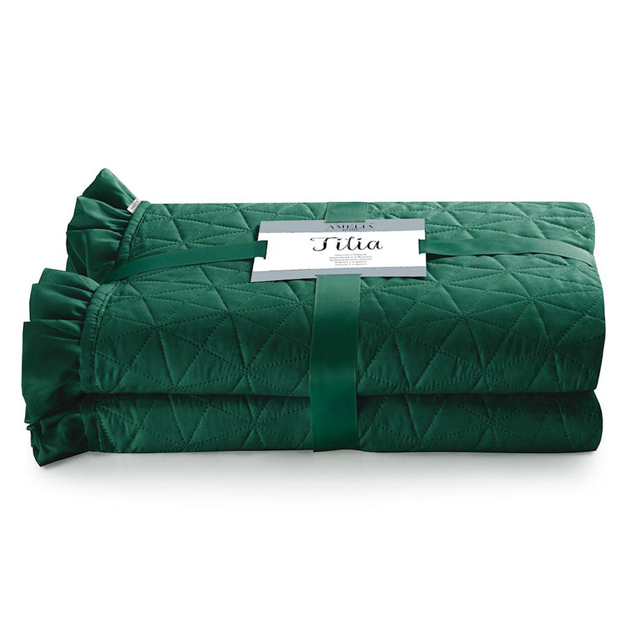 Cuvertura de pat matlasata din microfibra, Tilia, 70 g/m2, Verde