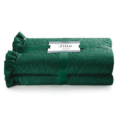 Cuvertura de pat matlasata din microfibra, Tilia, 70 g/m2, Verde