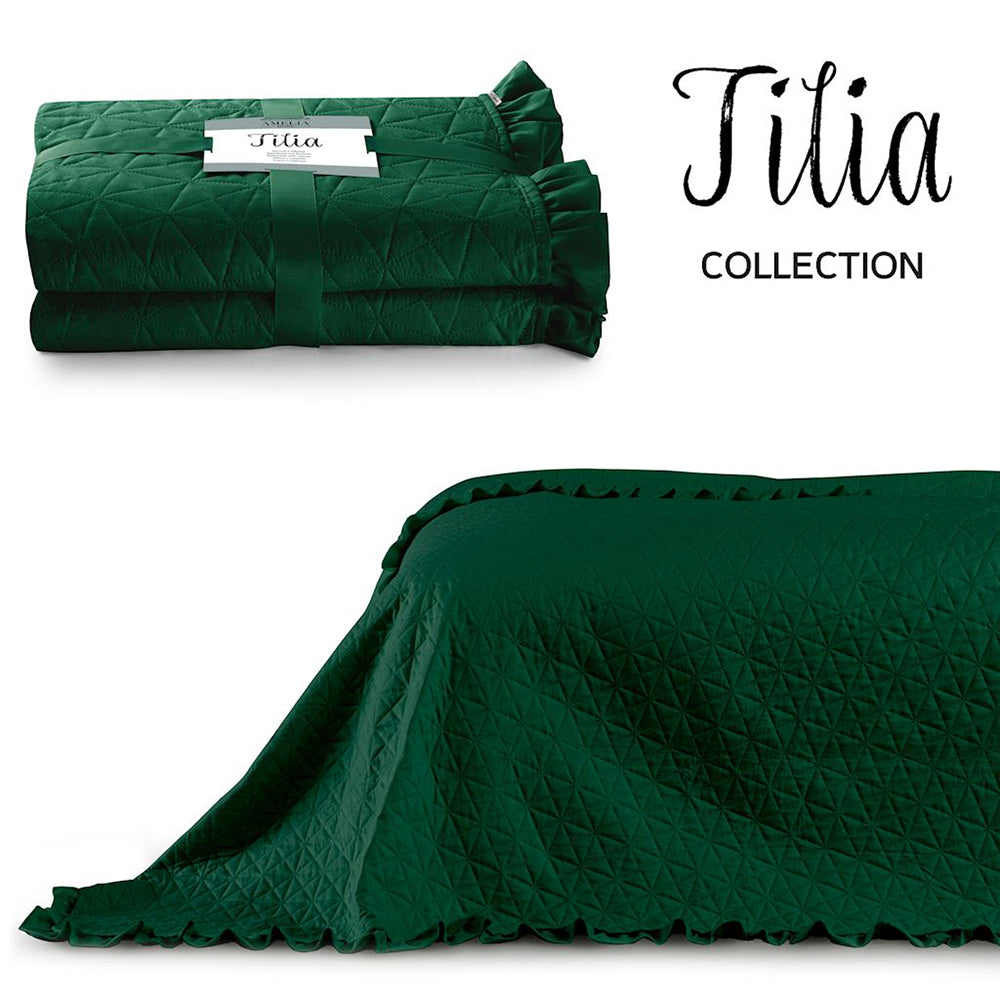 Cuvertura de pat matlasata din microfibra, Tilia, 70 g/m2, Verde