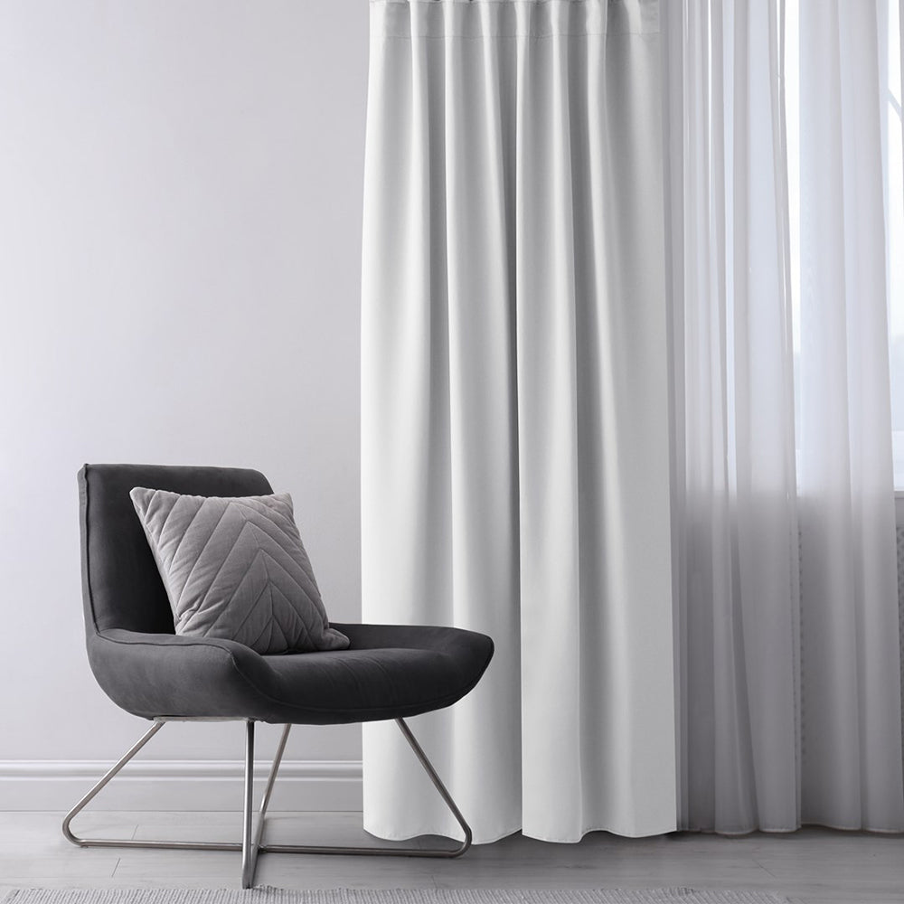 Draperie blackout cu rejansa multifunctionala, fagure si ate, Juliette, densitate 230 g/mp, alb, 1 buc