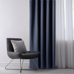 Draperie blackout cu inele, Juliette, densitate 230 g/mp, albastru