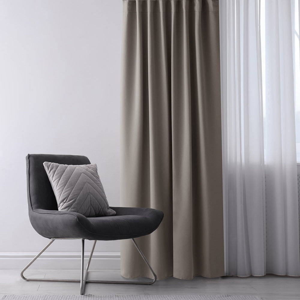Draperie blackout cu inele, Juliette, densitate 230 g/mp, bej, 1 buc