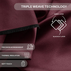 Draperie blackout cu rejansa multifunctionala, fagure si ate, Juliette, densitate 230 g/mp, bordeaux, 1 buc