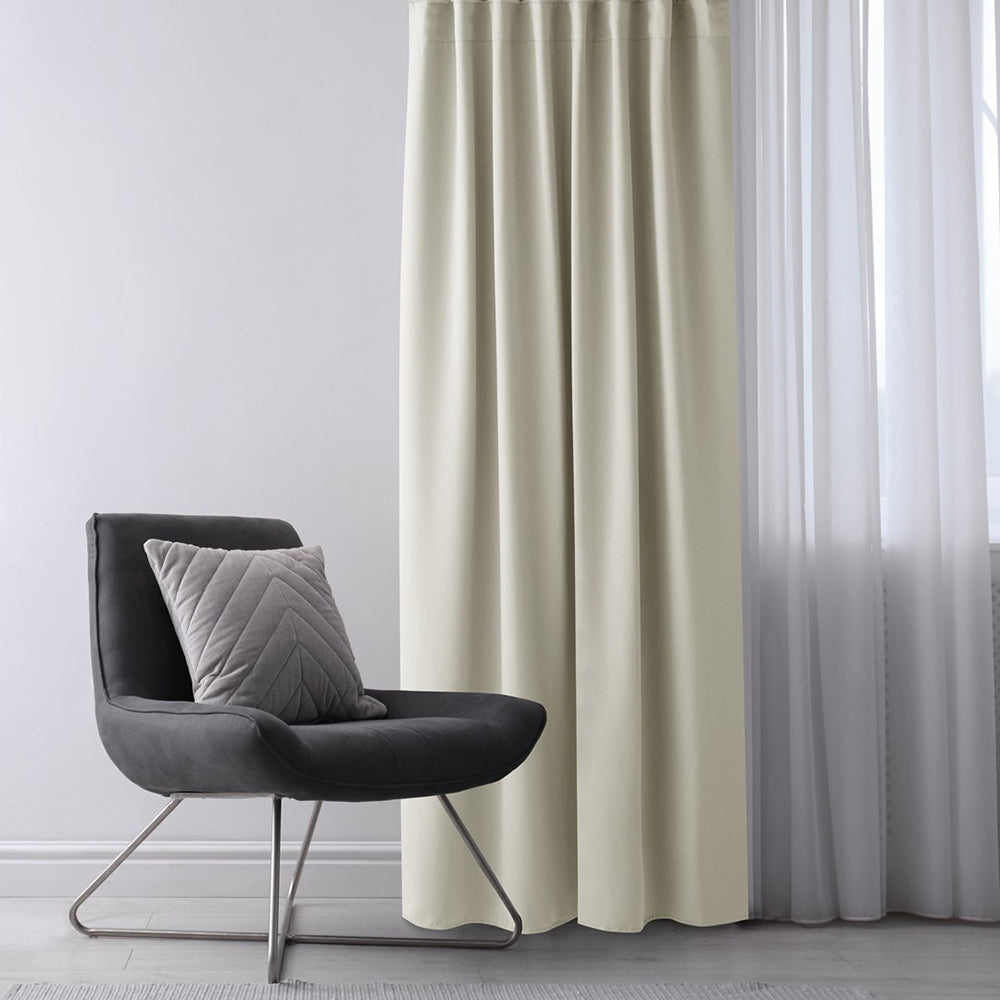 Draperie blackout cu rejansa multifunctionala, fagure si ate, Juliette, densitate 230 g/mp, crem, 1 buc
