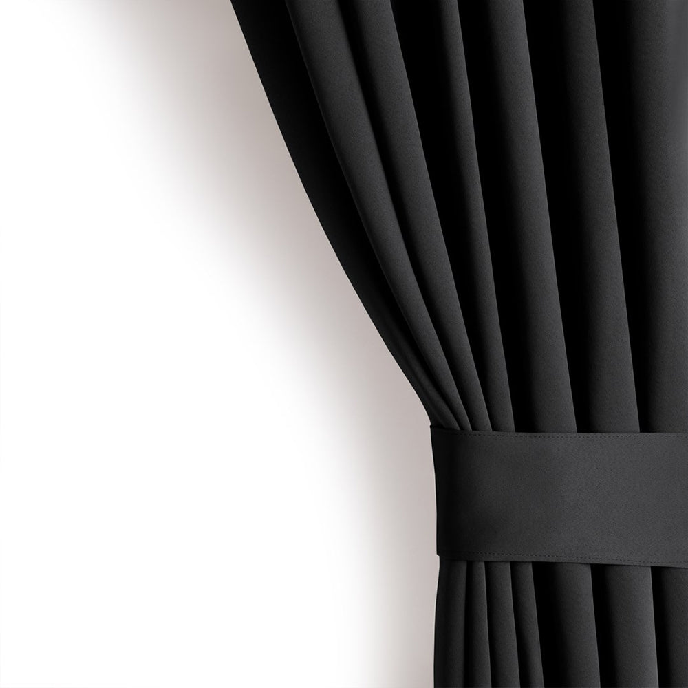 Draperie blackout cu rejansa multifunctionala, fagure si ate, Juliette, densitate 230 g/mp, negru, 1 buc