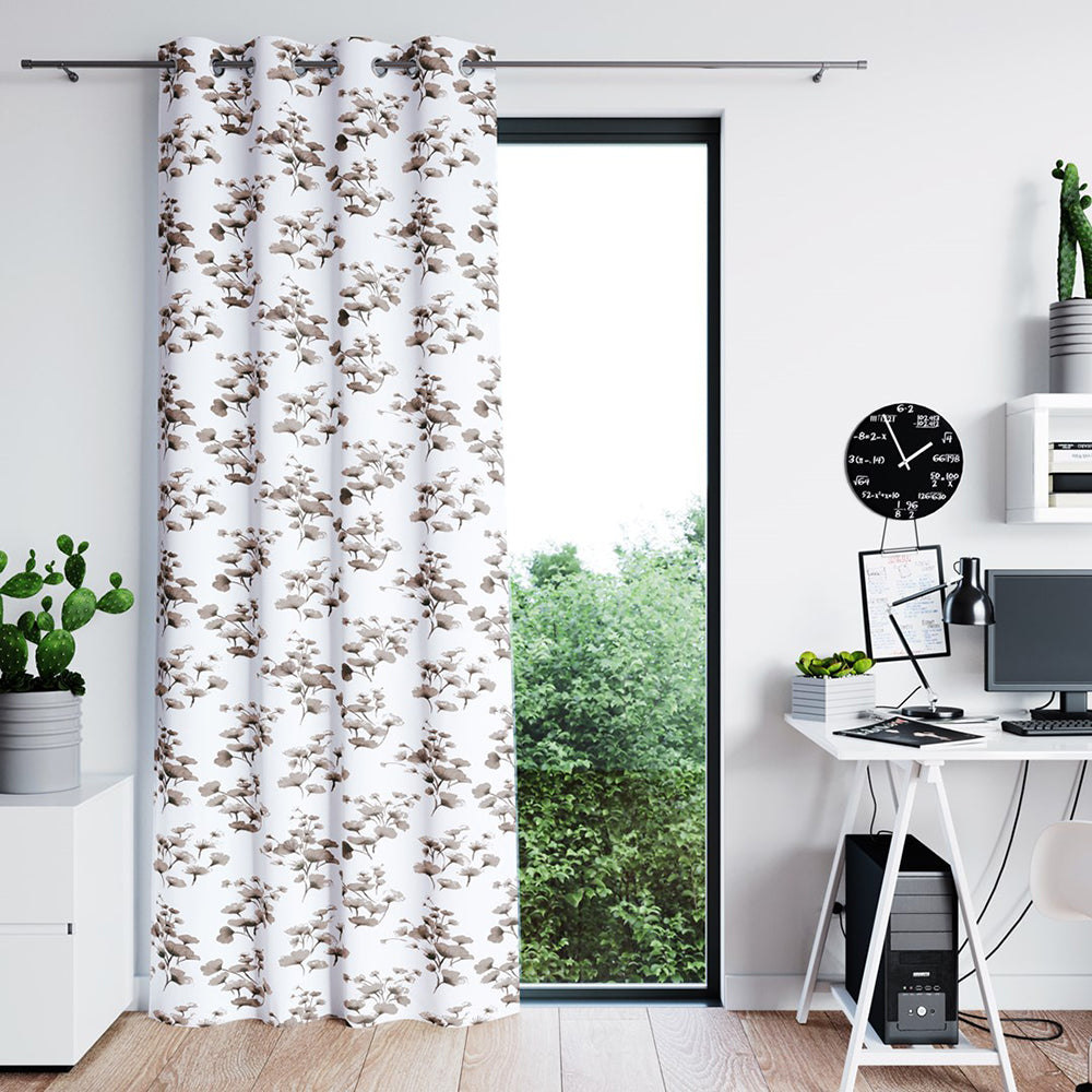 Draperie blackout cu inele, Serenity, densitate 200 g/mp, bej, 1 buc