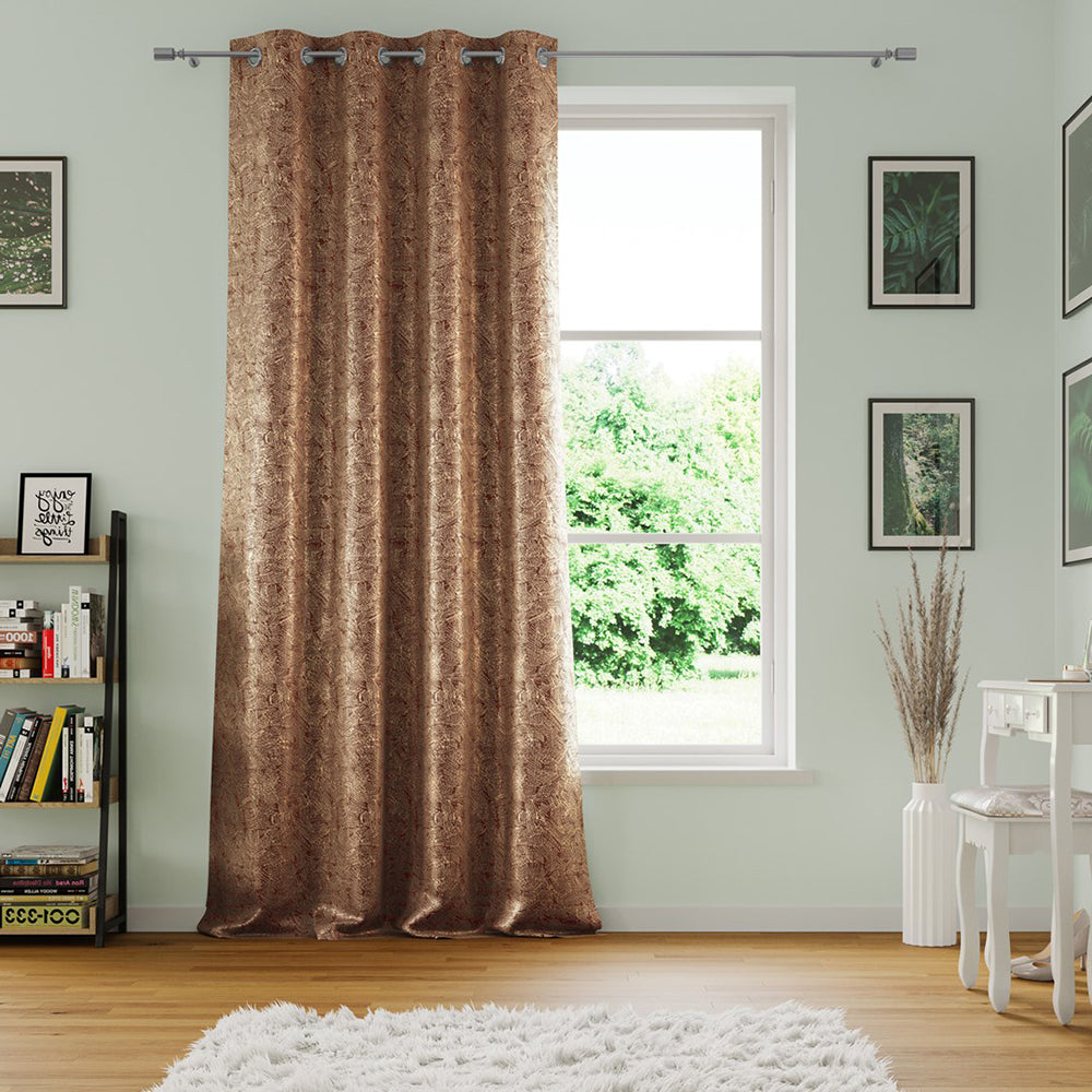 Draperie blackout cu inele stil glamour, Veras, densitate 230 g/mp, rosu, 1 buc