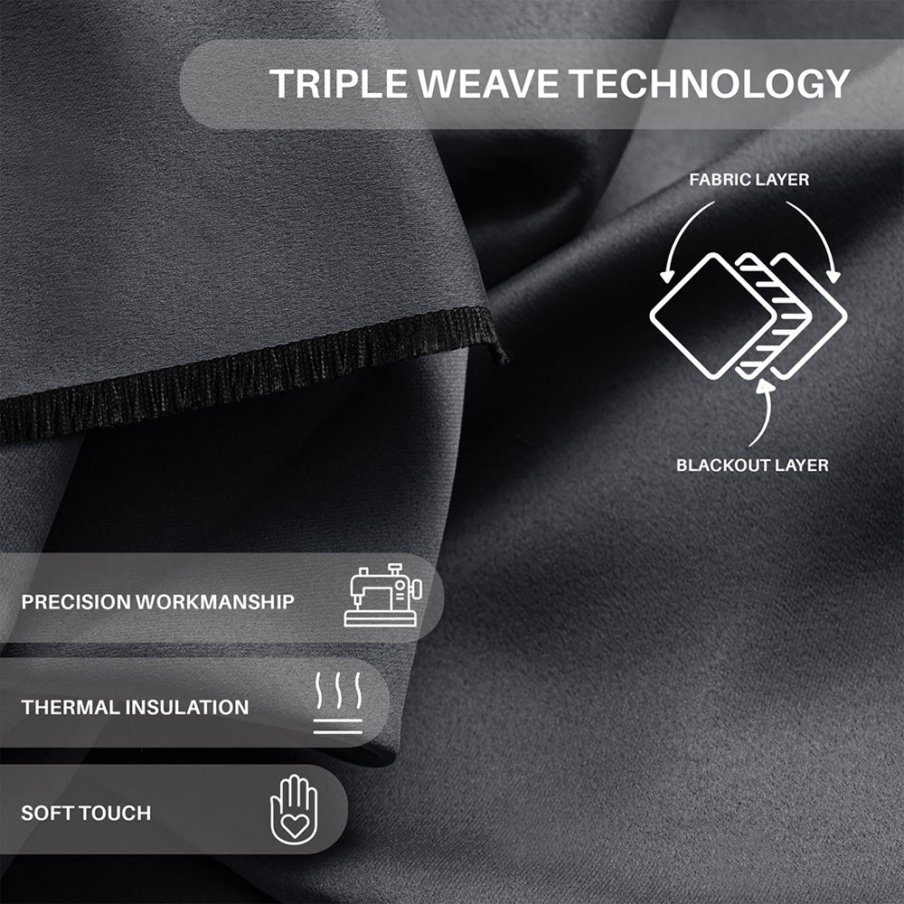 Draperie blackout cu rejansa multifunctionala, fagure si ate, Juliette, densitate 230 g/mp, gri inchis, 1 buc