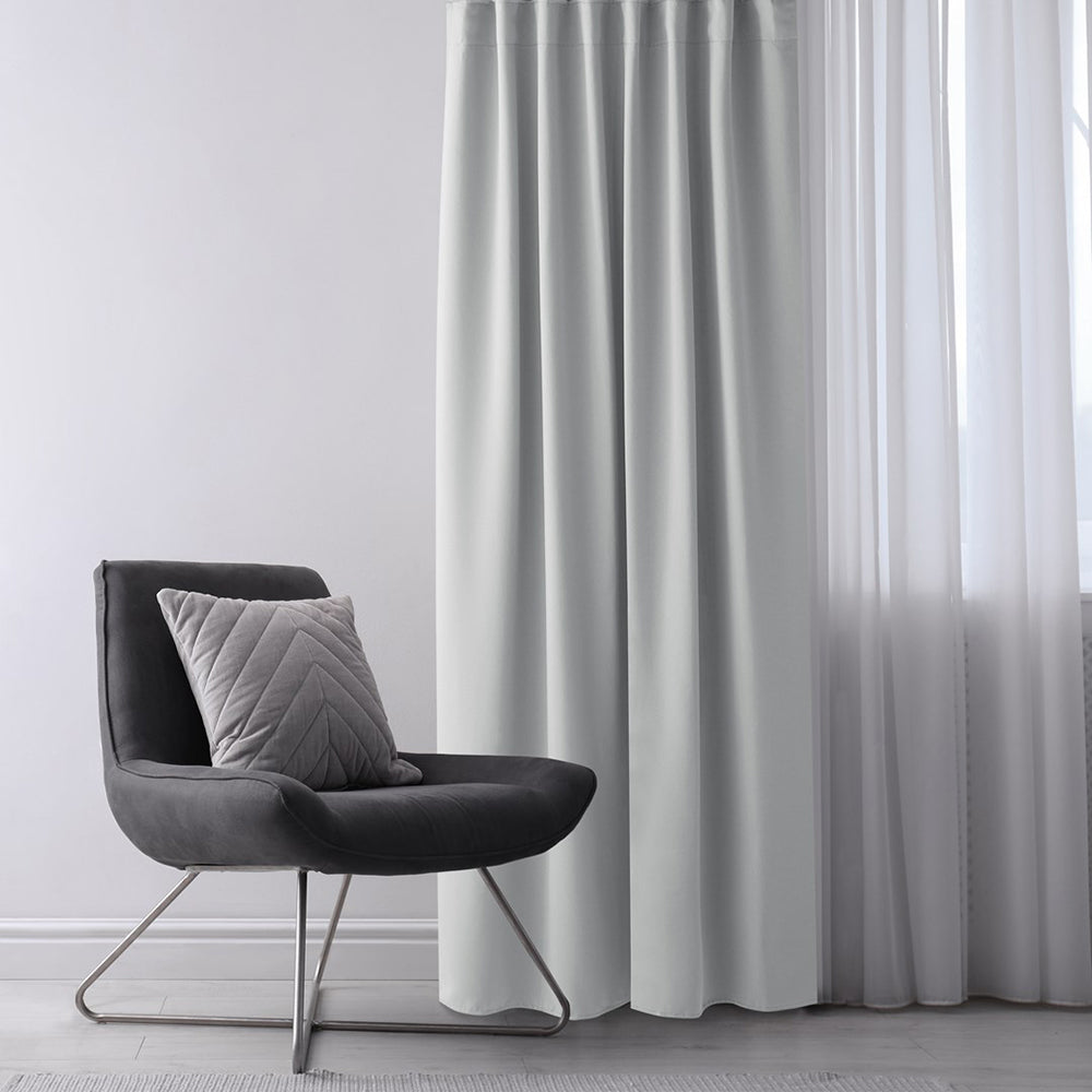 Draperie blackout cu inele, Juliette, densitate 230 g/mp, gri pastel, 1 buc