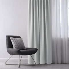 Draperie blackout cu inele, Juliette, densitate 230 g/mp, gri pastel, 1 buc