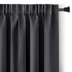 Draperie blackout cu rejansa multifunctionala, fagure si ate, Juliette, densitate 230 g/mp, gri inchis, 1 buc