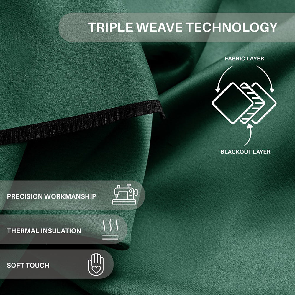 Draperie blackout cu rejansa multifunctionala, fagure si ate, Juliette, densitate 230 g/mp, verde, 1 buc