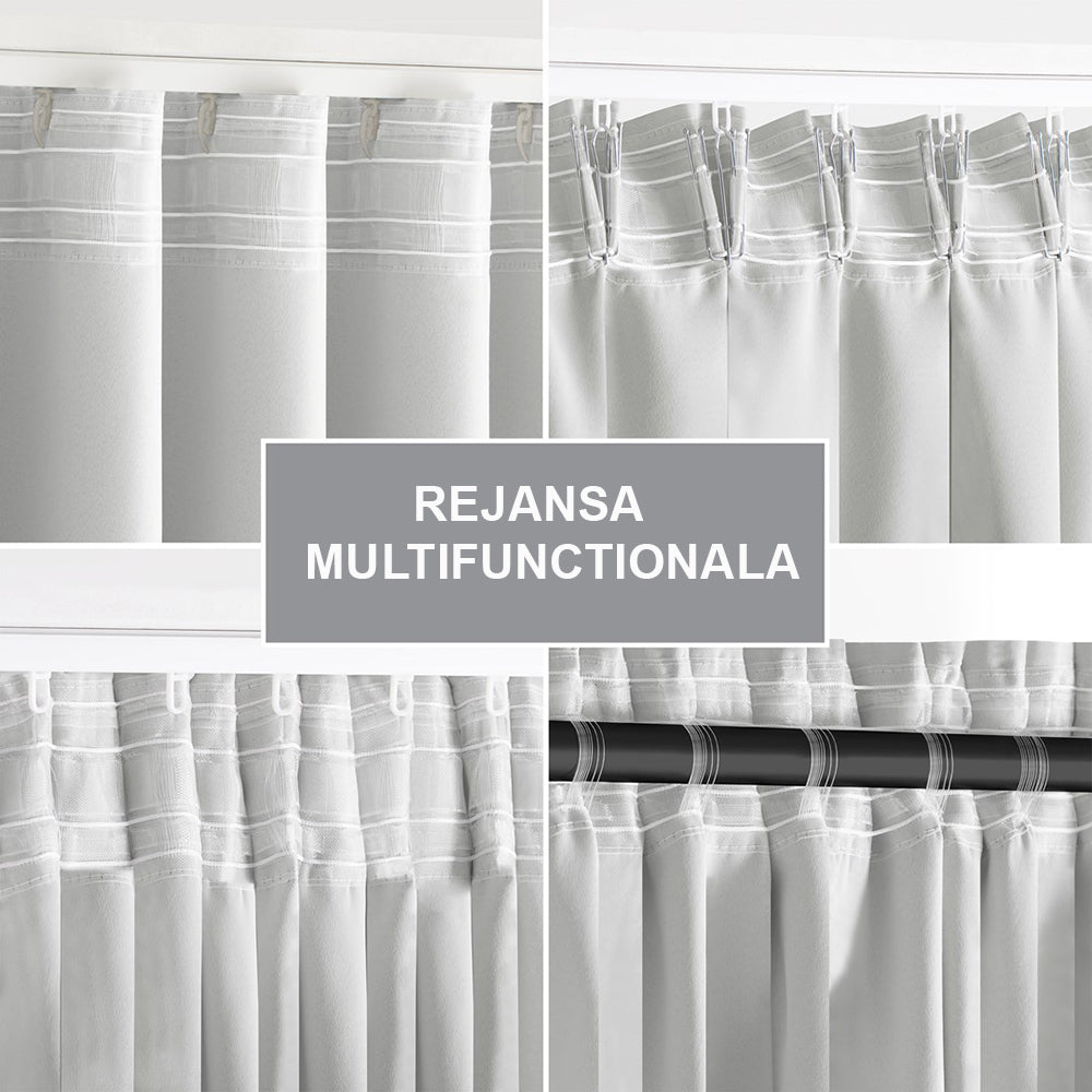 Perdea tip tesatura in cu rejansa multifunctionala, Vlatka, densitate 200 g/m2, alb