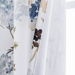 Draperie blackout cu inele, model floral, Premuda, densitate 200 g/m2, galben
