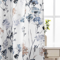 Draperie blackout cu inele, model floral, Premuda, densitate 200 g/m2, maro
